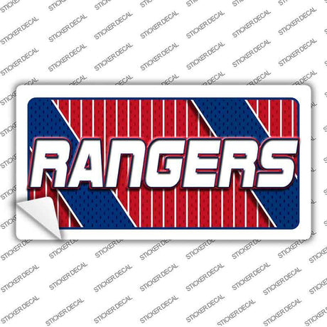 Sticker with 'Rangers' text on a red and blue striped background, surrounded by 'Sticker Decal' watermark.