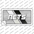 Sticker with 'NETS' logo on a sports-themed background