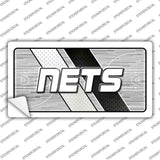 Sticker with 'NETS' logo on a sports-themed background