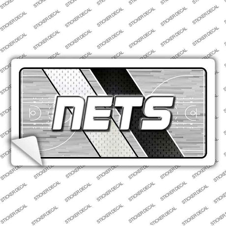 Sticker with 'NETS' logo on a sports-themed background