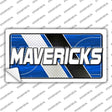 Sticker with 'Mavericks' text on a sports-themed background