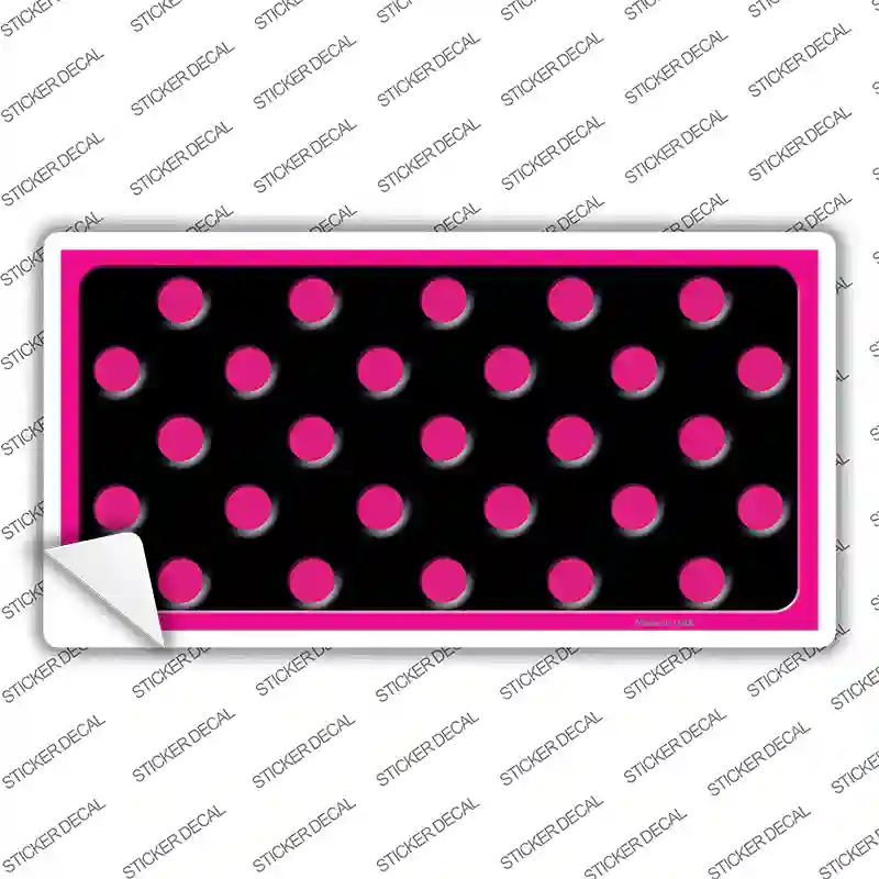 Pink Black Polka Dot Novelty Sticker Decal