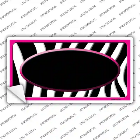 Black White Pink Zebra Center Oval Novelty Sticker Decal