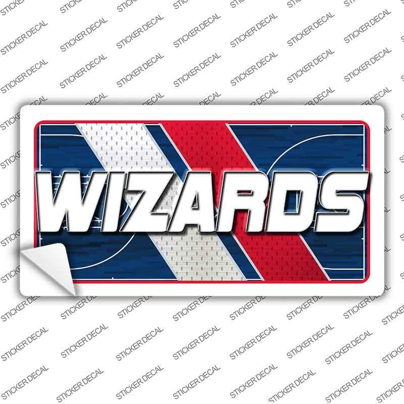 Sticker with 'Wizards' text on a sports-themed background