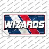 Sticker with 'Wizards' text on a sports-themed background