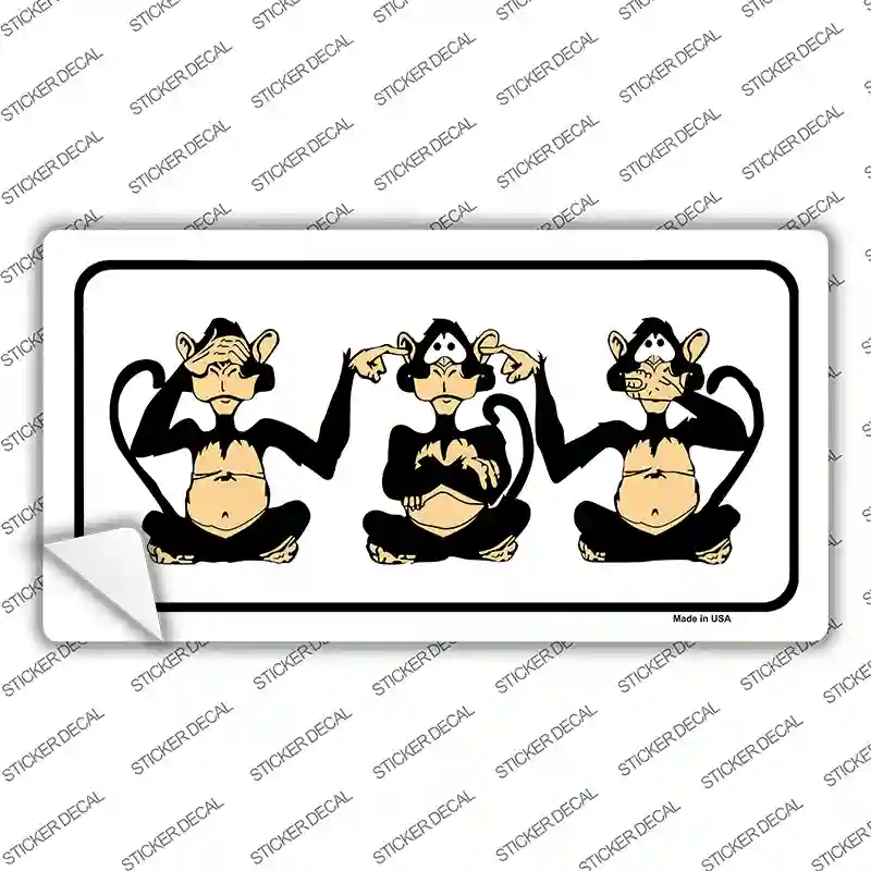 See Hear Speak Monkey Novelty Sticker Decal
