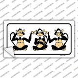 See Hear Speak Monkey Novelty Sticker Decal