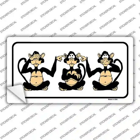 See Hear Speak Monkey Novelty Sticker Decal