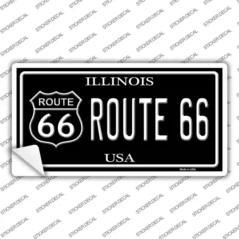 Route 66 Illinois Black Novelty Sticker Decal