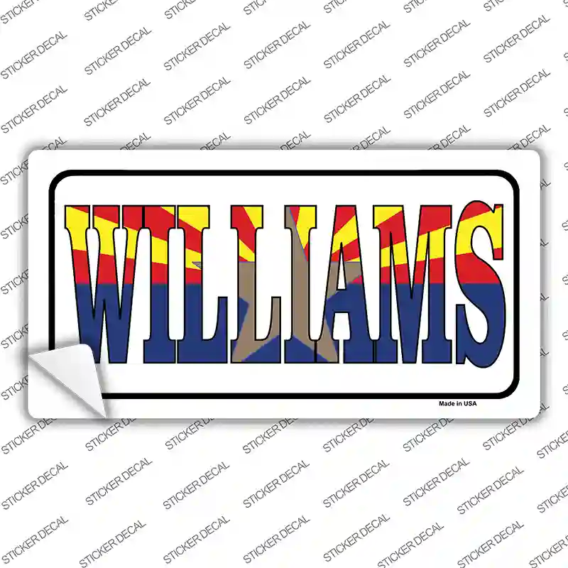Williams Arizona Flag White Novelty Sticker Decal