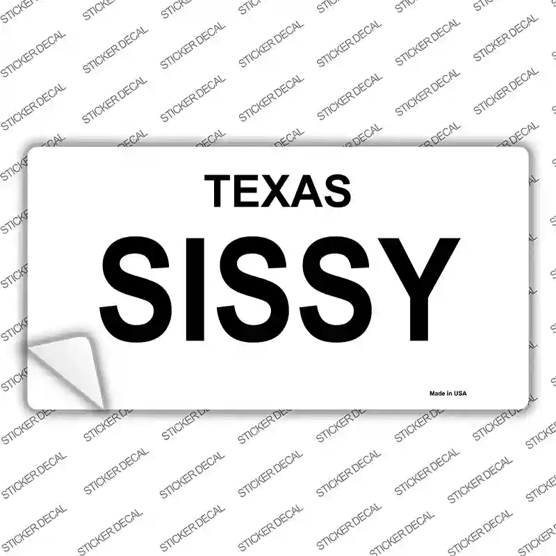 SISSY Novelty Sticker Decal