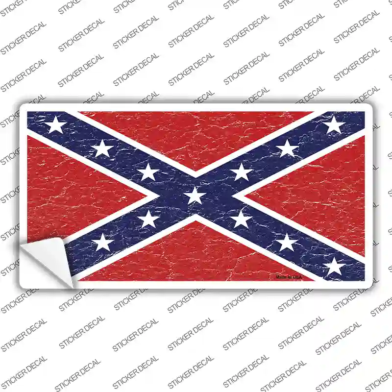 Distressed Confederate Flag Novelty Sticker Decal