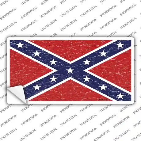 Distressed Confederate Flag Novelty Sticker Decal
