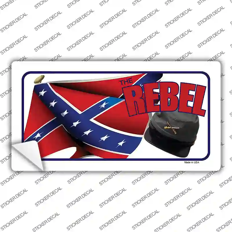 Rebel Cap And Flag Novelty Sticker Decal