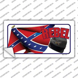Rebel Cap And Flag Novelty Sticker Decal