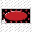 Red Black Polka Dot Red Center Oval Novelty Sticker Decal