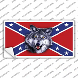Confederate Flag Wolf Head Novelty Sticker Decal