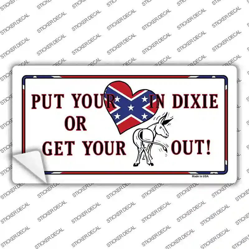 Heart In Dixie Novelty Sticker Decal