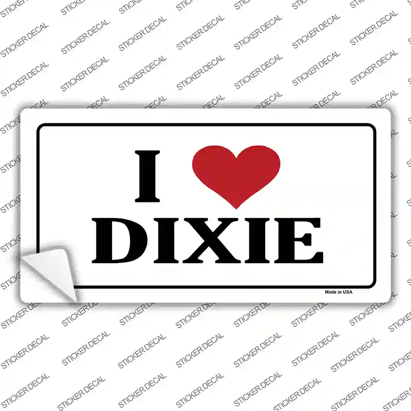 I Love Dixie Novelty Sticker Decal