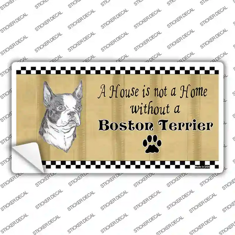 Pencil Sketch Boston Terrier Novelty Sticker Decal