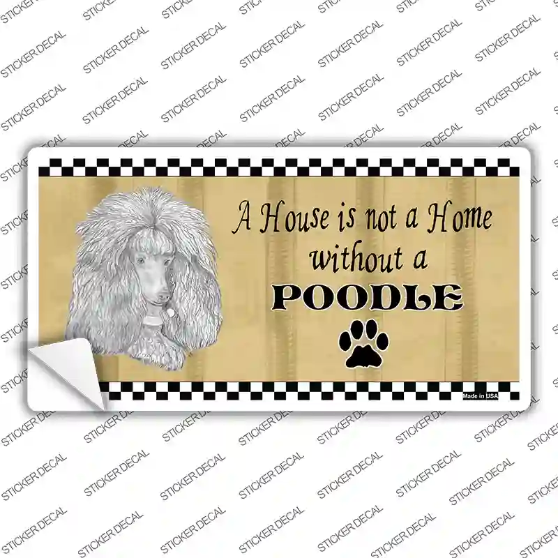 Pencil Sketch Poodle Novelty Sticker Decal