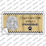 Pencil Sketch Poodle Novelty Sticker Decal