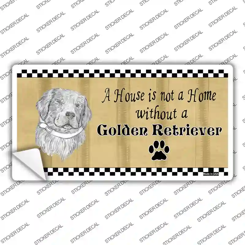 Pencil Sketch Golden Retriever Novelty Sticker Decal