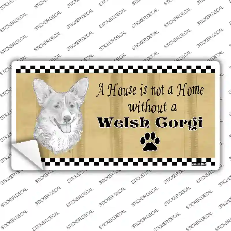 Pencil Sketch Welsh Corgi Novelty Sticker Decal
