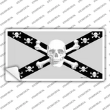 Skull Black & Silver Novelty Sticker Decal