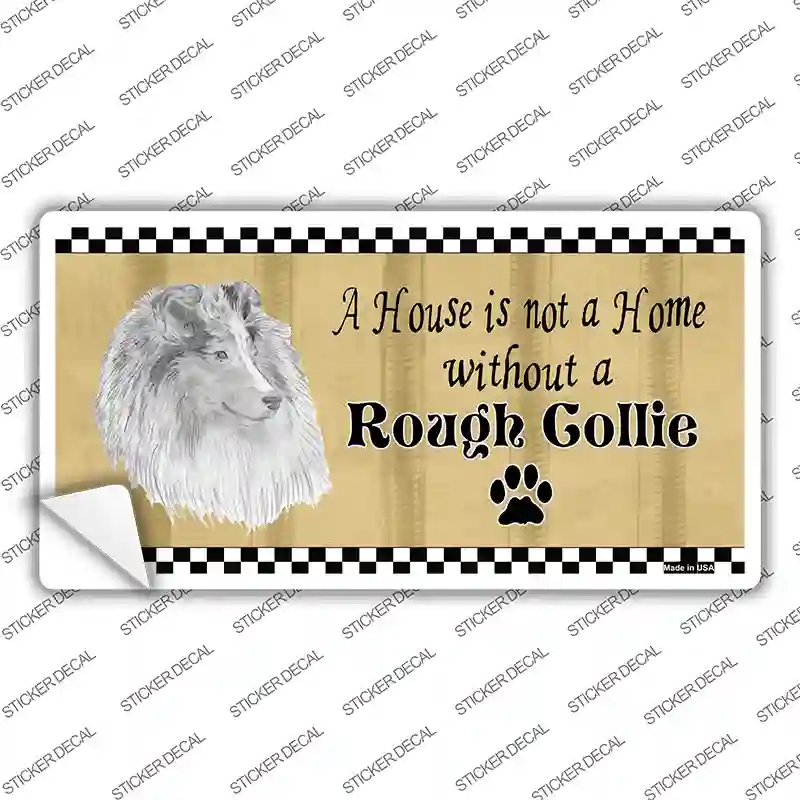 Pencil Sketch Rough Collie Novelty Sticker Decal