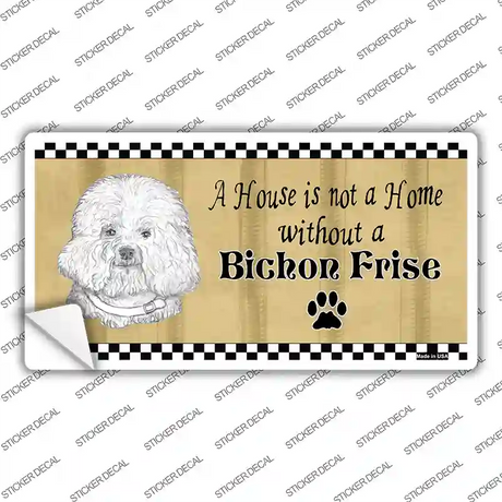 Pencil Sketch Bichon Frise Novelty Sticker Decal