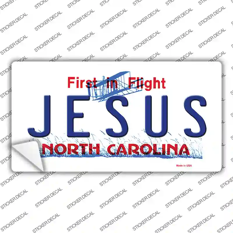 Jesus North Carolina Novelty Sticker Decal