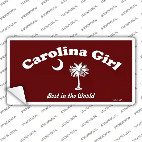 Carolina Girl Burgundy Novelty Sticker Decal