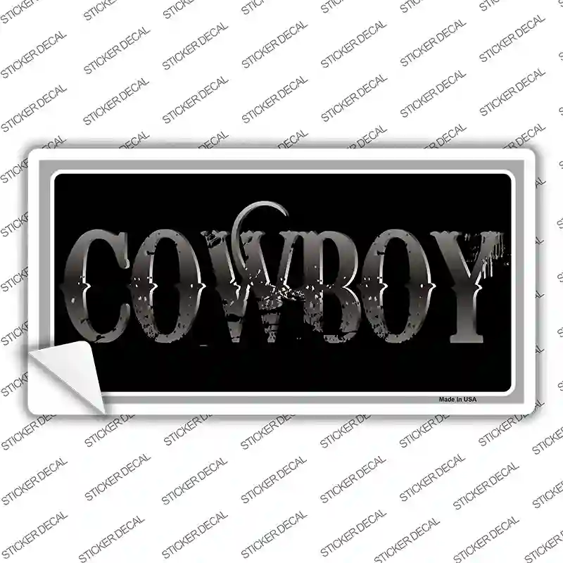 Cowboy Black Novelty Sticker Decal