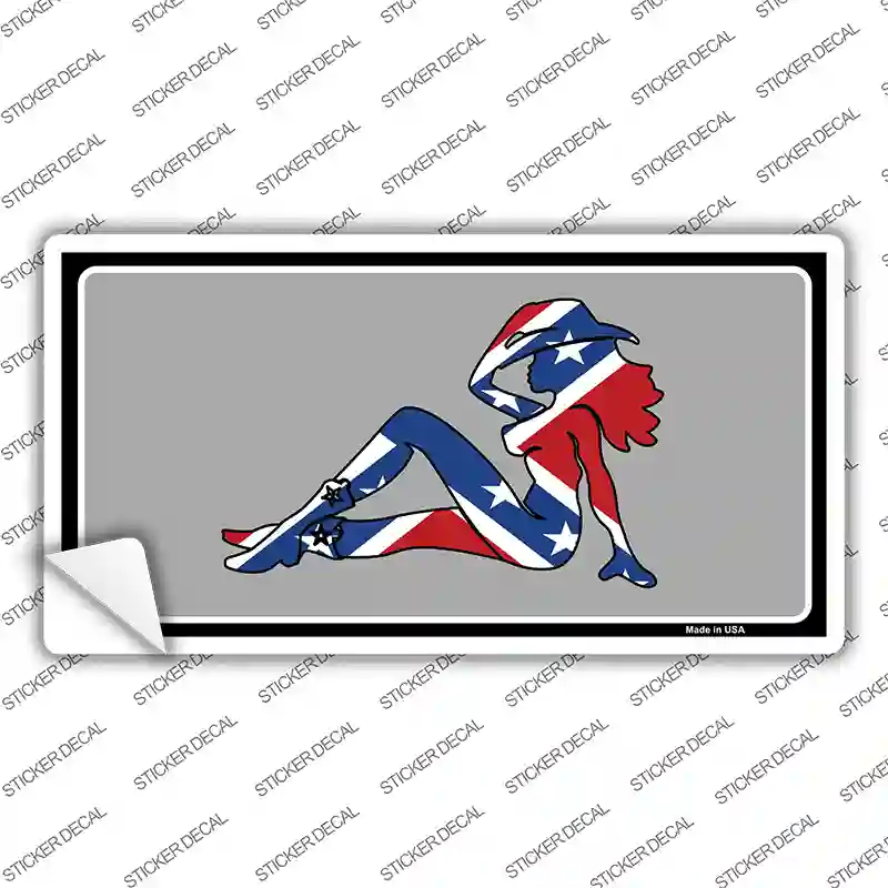 Confederate Flag Mud Flap Girl Novelty Sticker Decal