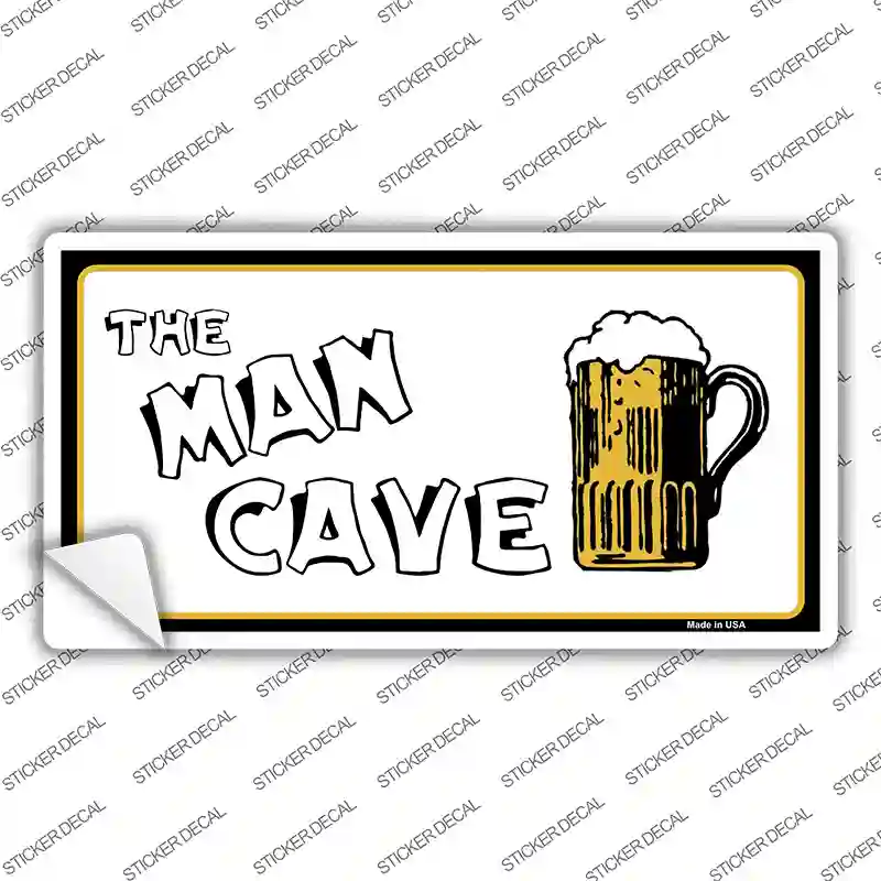 Man Cave Novelty Sticker Decal
