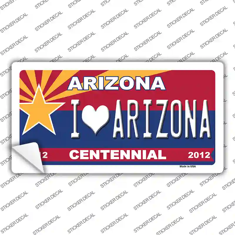 Arizona Centennial I Love Arizona Novelty Sticker Decal