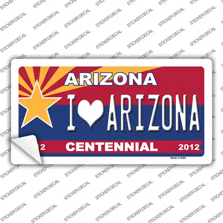 Arizona Centennial I Love Arizona Novelty Sticker Decal