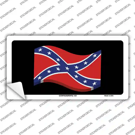 Confederate 3-D Flag Novelty Sticker Decal