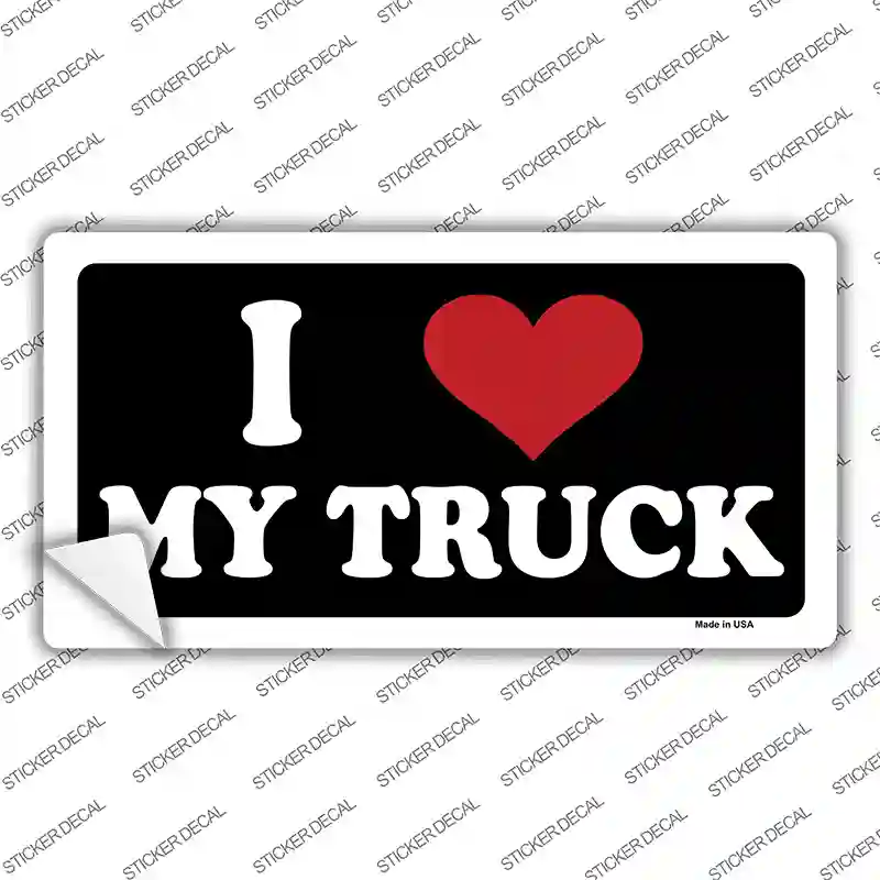 I Love My Truck Black Novelty Sticker Decal
