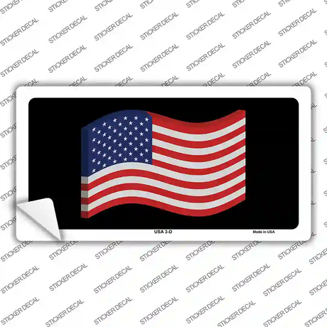 USA 3-D Flag Novelty Sticker Decal