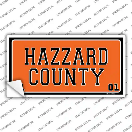 Hazard County Novelty Sticker Decal