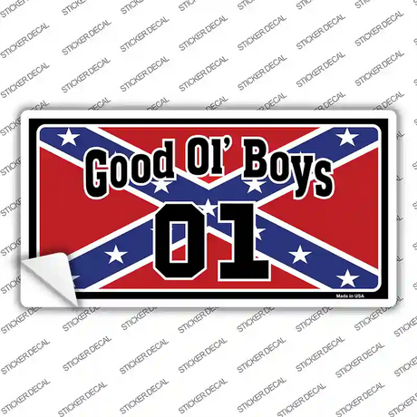 Good Ol Boys Confederate Flag Novelty Sticker Decal