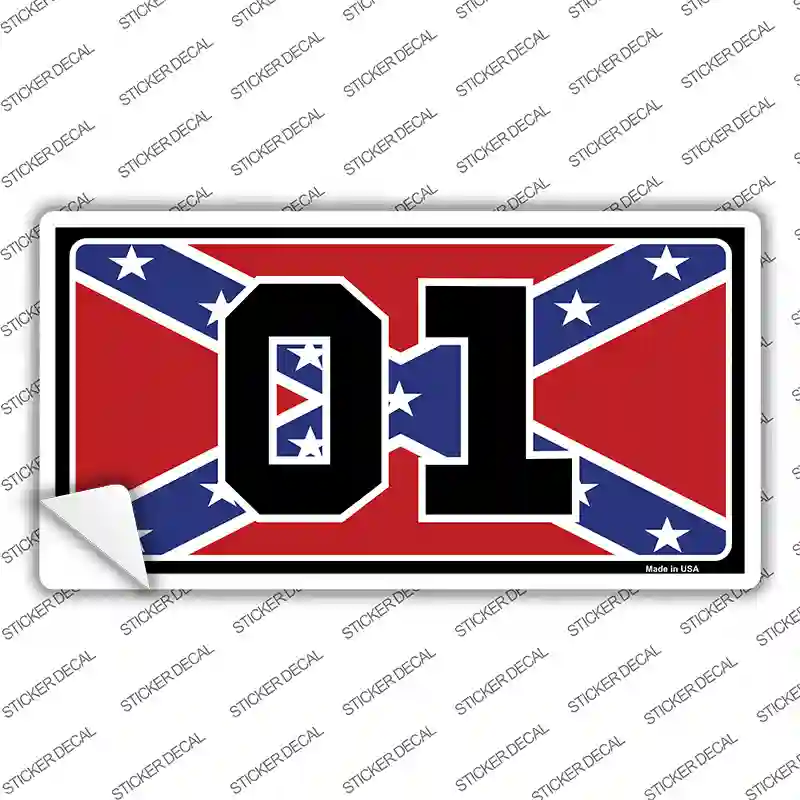 Confederate Flag 01 Novelty Sticker Decal
