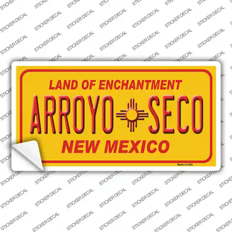 Arroyo Seco Yellow New Mexico Novelty Sticker Decal