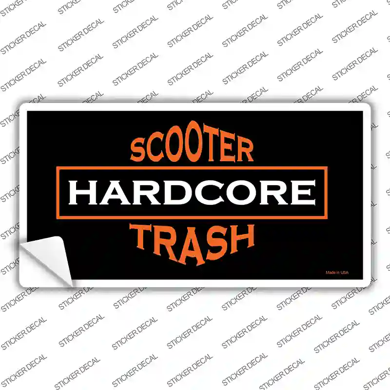 Hardcore Scooter Trash Black Novelty Sticker Decal
