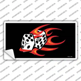 Red Hot Flaming Dice Novelty Sticker Decal