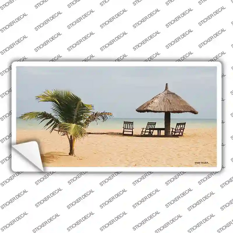 Tropical Beach Setting Novelty Sticker Decal