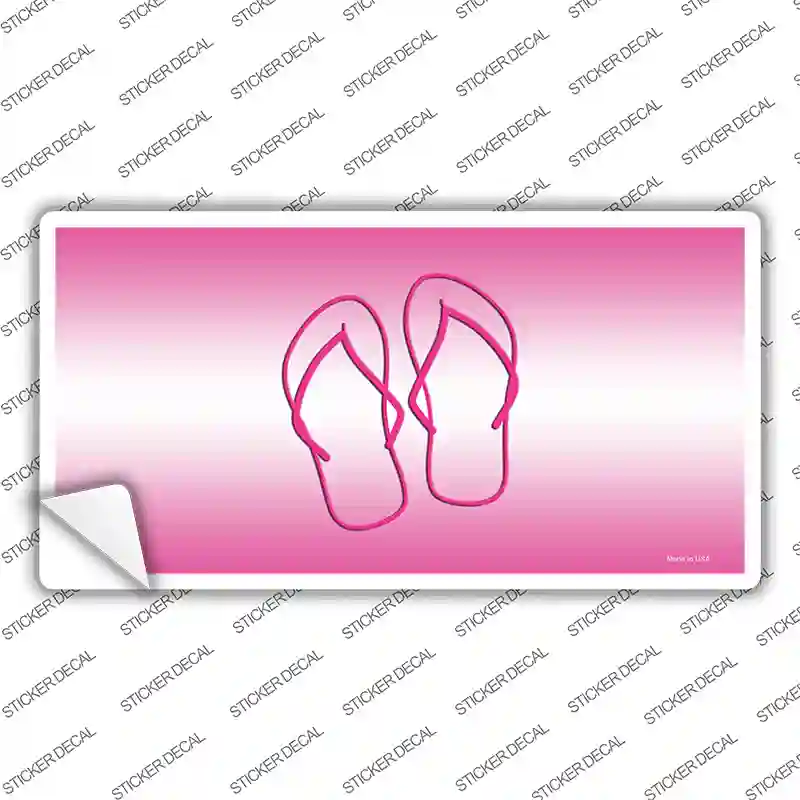 Flip Flops Pink Novelty Sticker Decal