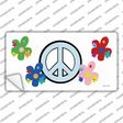 Peace Sign and Flowers Novelty Sticker Decal